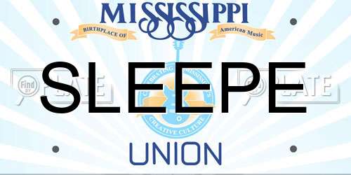 SLEEPE Mississippi License Plate