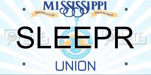 SLEEPR Mississippi License Plate