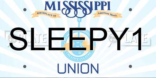 SLEEPY1 Mississippi License Plate