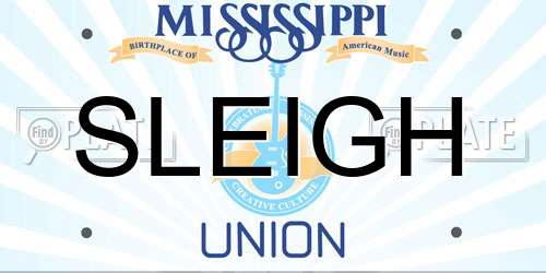 SLEIGH Mississippi License Plate