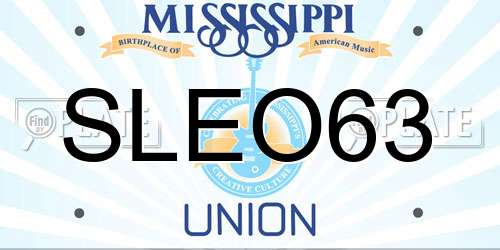 SLEO63 Mississippi License Plate