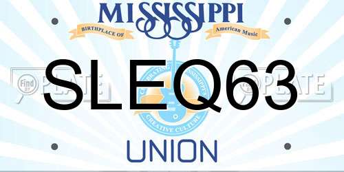 SLEQ63 Mississippi License Plate