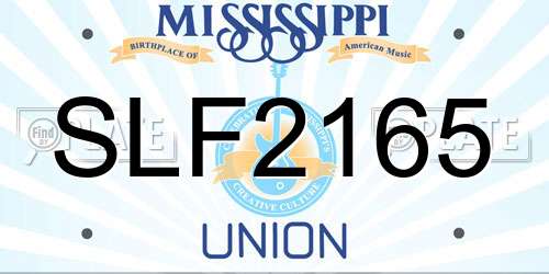 SLF2165 Mississippi License Plate