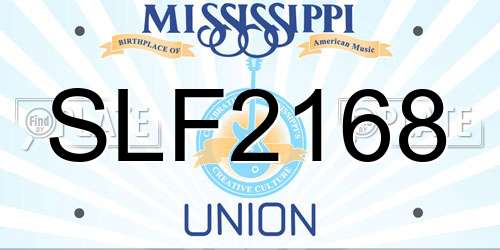 SLF2168 Mississippi License Plate