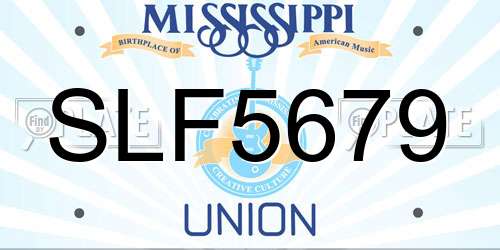 SLF5679 Mississippi License Plate