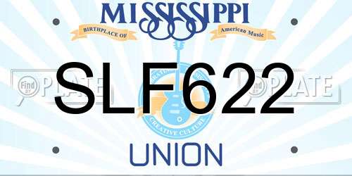 SLF622 Mississippi License Plate