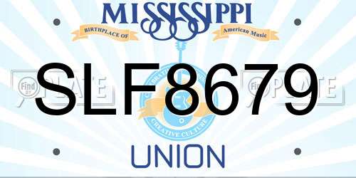 SLF8679 Mississippi License Plate