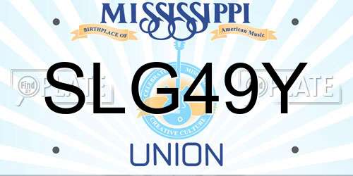 SLG49Y Mississippi License Plate