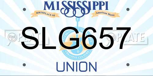 SLG657 Mississippi License Plate