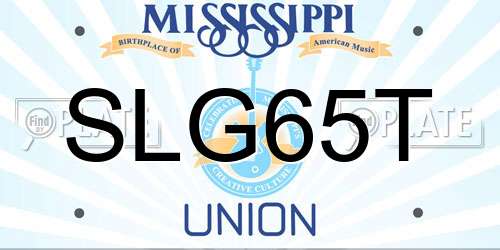 SLG65T Mississippi License Plate