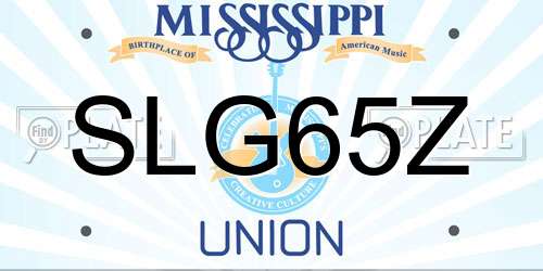 SLG65Z Mississippi License Plate