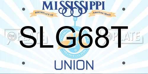 SLG68T Mississippi License Plate