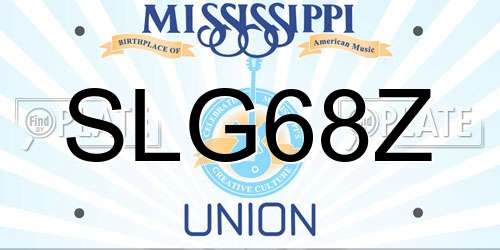 SLG68Z Mississippi License Plate