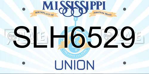 SLH6529 Mississippi License Plate