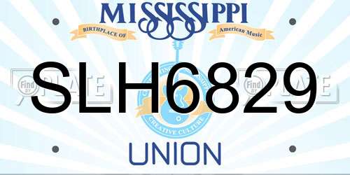 SLH6829 Mississippi License Plate