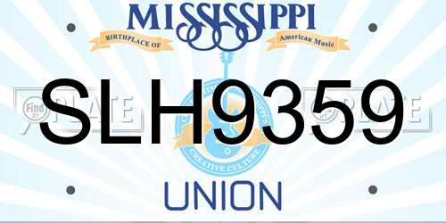 SLH9359 Mississippi License Plate