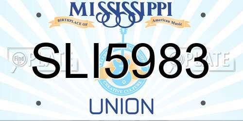 SLI5983 Mississippi License Plate
