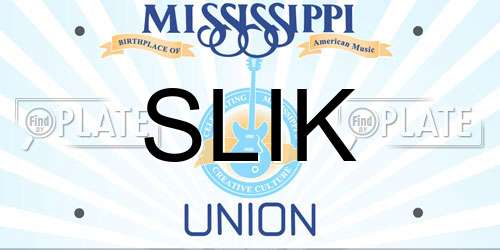 SLIK Mississippi License Plate
