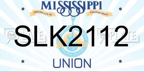 SLK2112 Mississippi License Plate