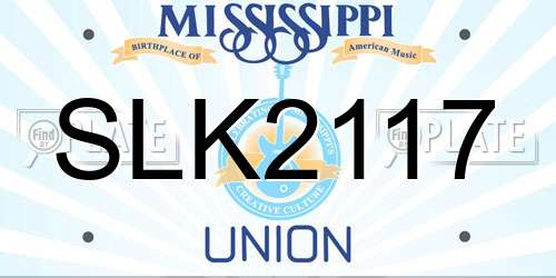 SLK2117 Mississippi License Plate