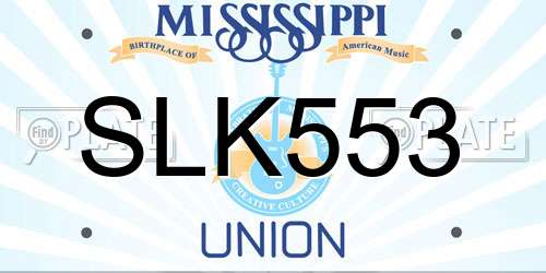 SLK553 Mississippi License Plate