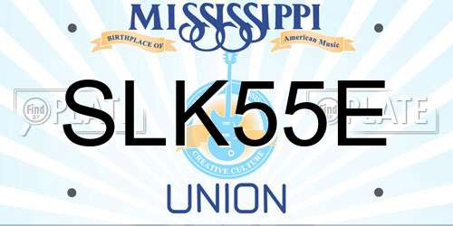 SLK55E Mississippi License Plate