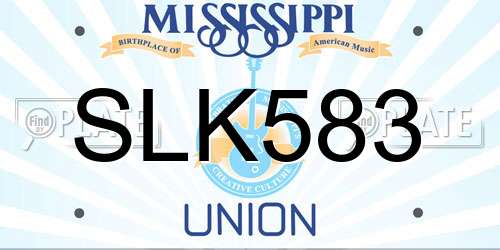 SLK583 Mississippi License Plate