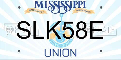 SLK58E Mississippi License Plate