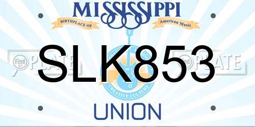 SLK853 Mississippi License Plate
