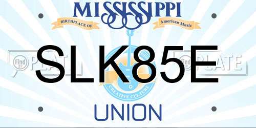 SLK85E Mississippi License Plate