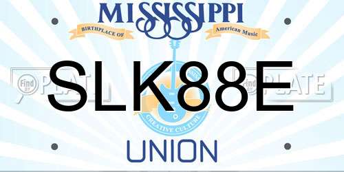 SLK88E Mississippi License Plate
