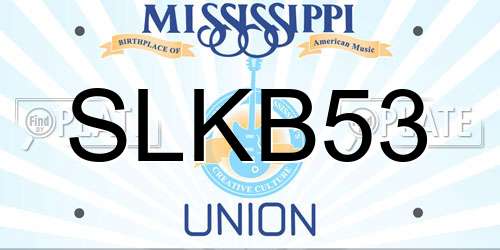 SLKB53 Mississippi License Plate