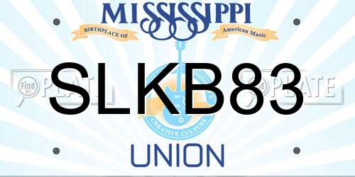 SLKB83 Mississippi License Plate