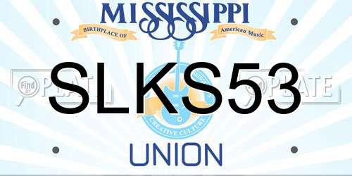 SLKS53 Mississippi License Plate