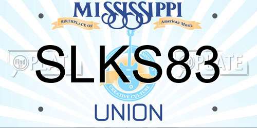 SLKS83 Mississippi License Plate