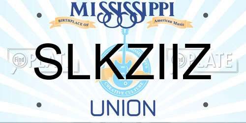 SLKZIIZ Mississippi License Plate