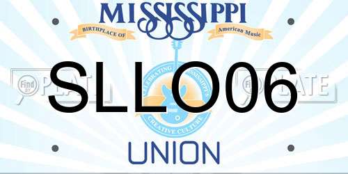 SLLO06 Mississippi License Plate