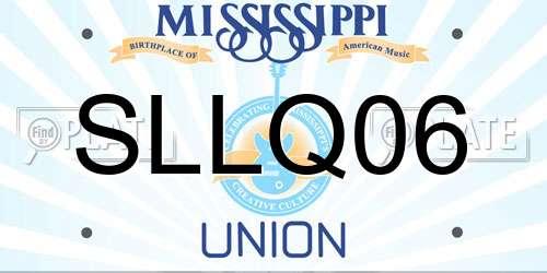 SLLQ06 Mississippi License Plate