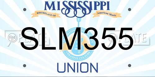 SLM355 Mississippi License Plate