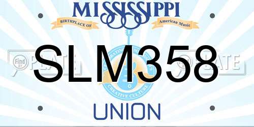 SLM358 Mississippi License Plate