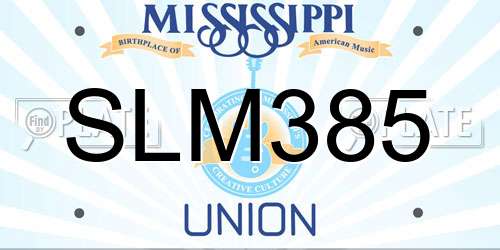 SLM385 Mississippi License Plate