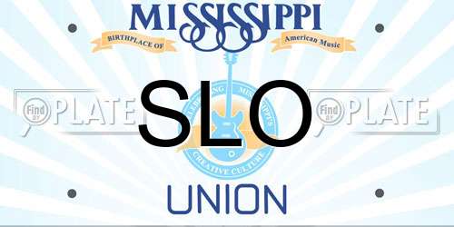 SLO Mississippi License Plate