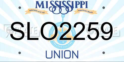SLO2259 Mississippi License Plate