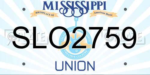 SLO2759 Mississippi License Plate