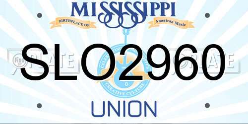 SLO2960 Mississippi License Plate