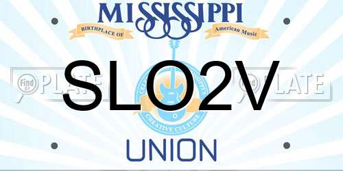 SLO2V Mississippi License Plate