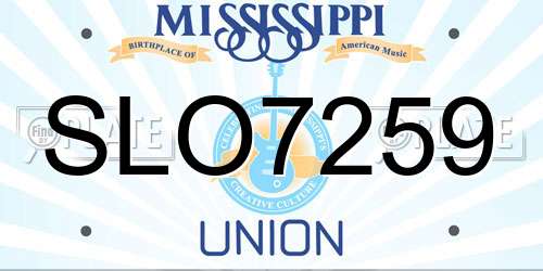 SLO7259 Mississippi License Plate