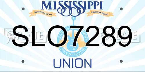 SLO7289 Mississippi License Plate