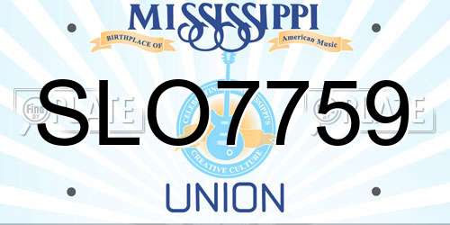 SLO7759 Mississippi License Plate