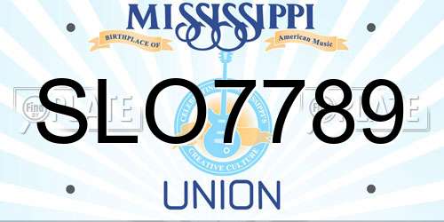 SLO7789 Mississippi License Plate